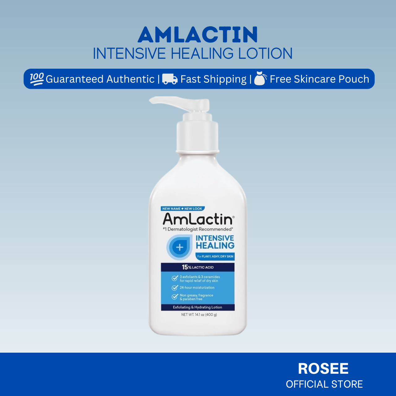 Amlactin Intensive Healing Lotion with 15% Lactic Acid AHA 225g