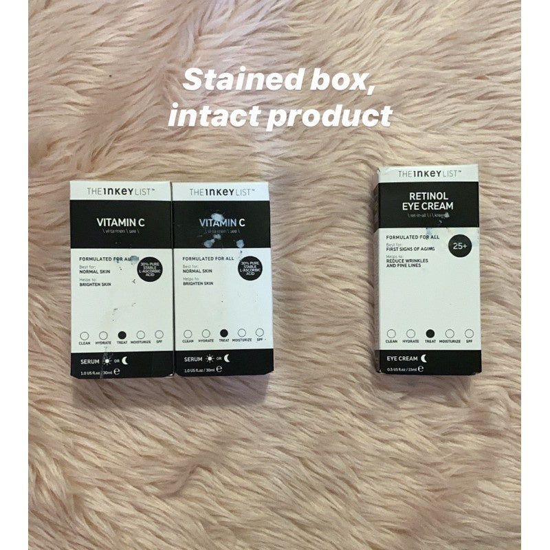 DAMAGED The Inkey List Products (brand new) - BHA, Retinol, Niacinamide, Vit C, Hyaluronic, Sali