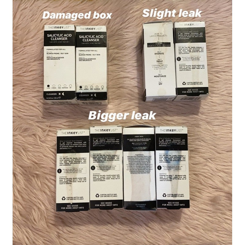 DAMAGED The Inkey List Products (brand new) - BHA, Retinol, Niacinamide, Vit C, Hyaluronic, Sali
