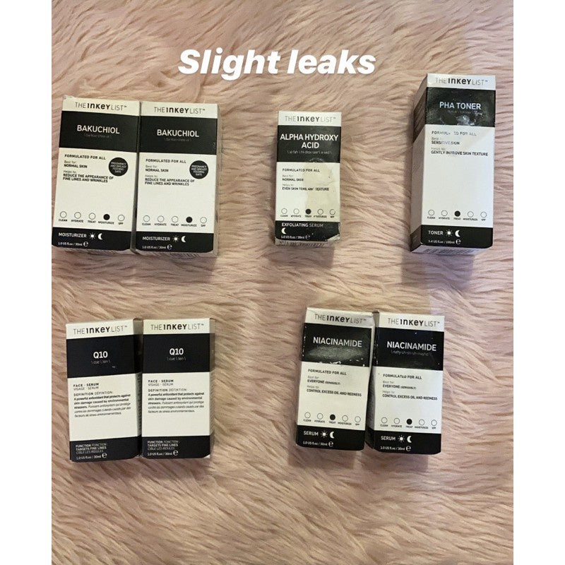 DAMAGED The Inkey List Products (brand new) - BHA, Retinol, Niacinamide, Vit C, Hyaluronic, Sali
