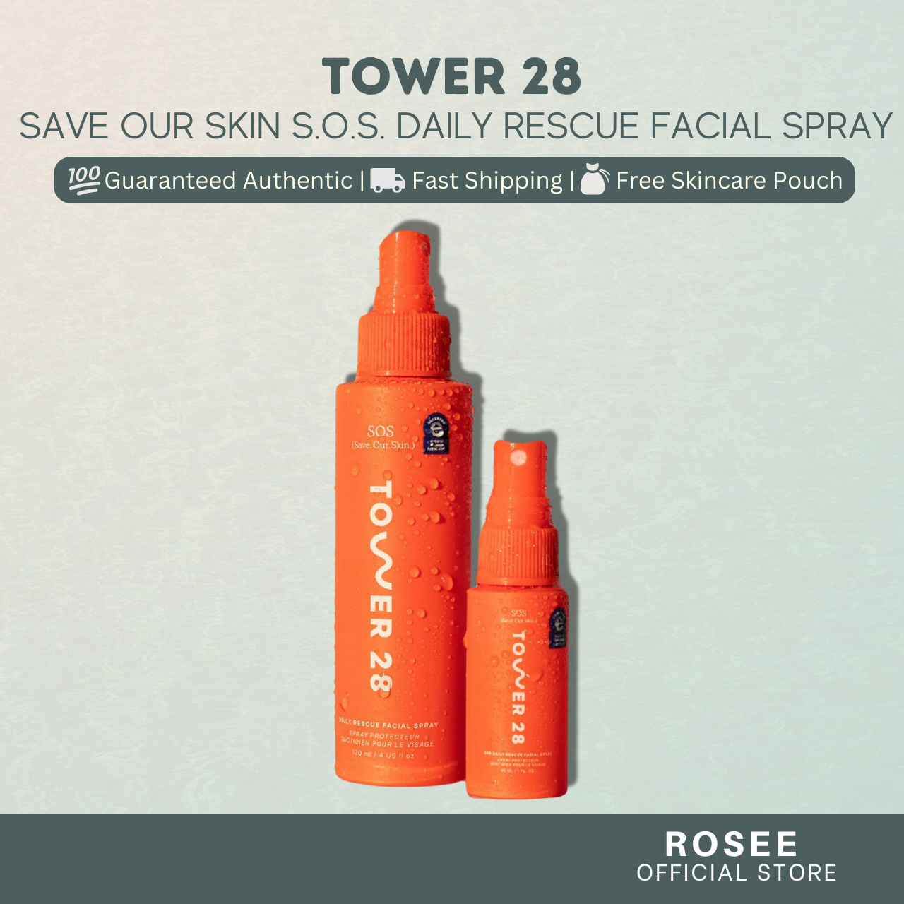 Tower 28 Beauty SOS Daily Rescue Facial Spray with Hypochlorous Acid