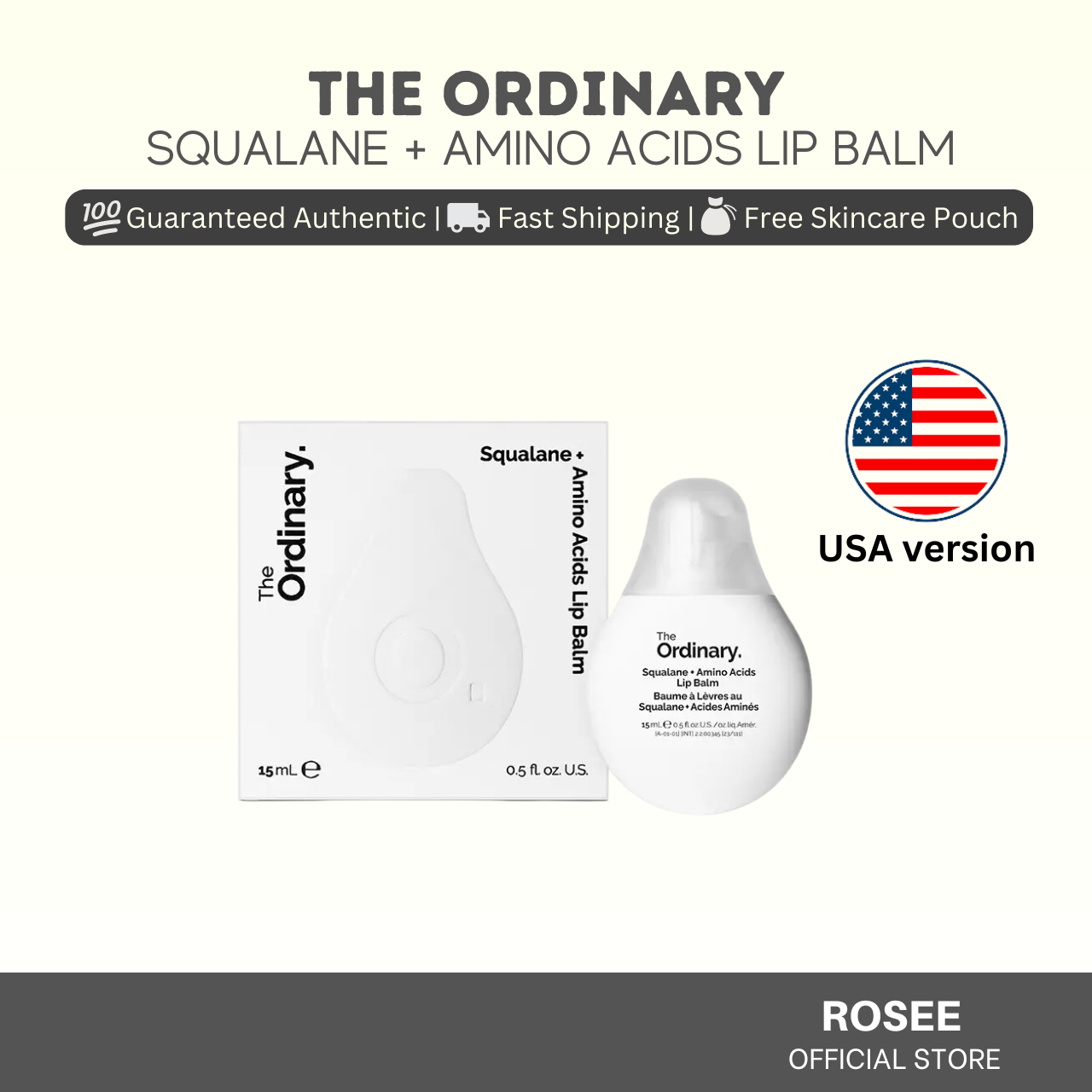 The Ordinary - Squalane + Amino Acids Lip Balm 15ml