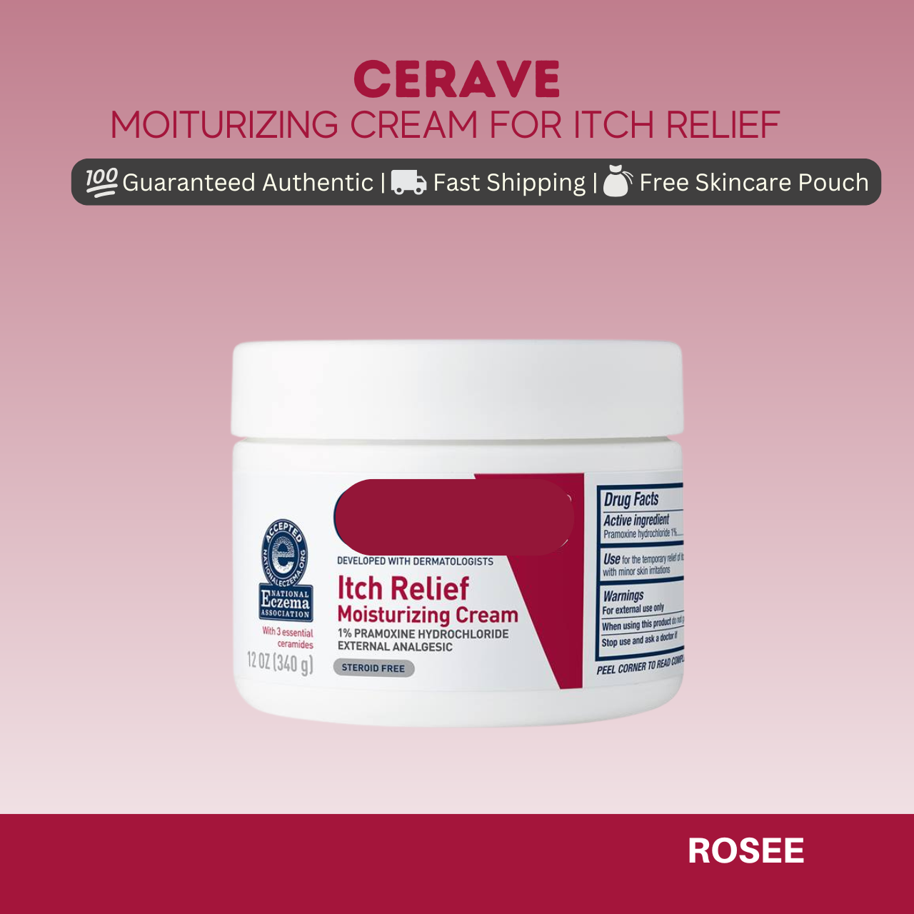 CeraVe Moisturizing Cream for Itch Relief 16 oz
