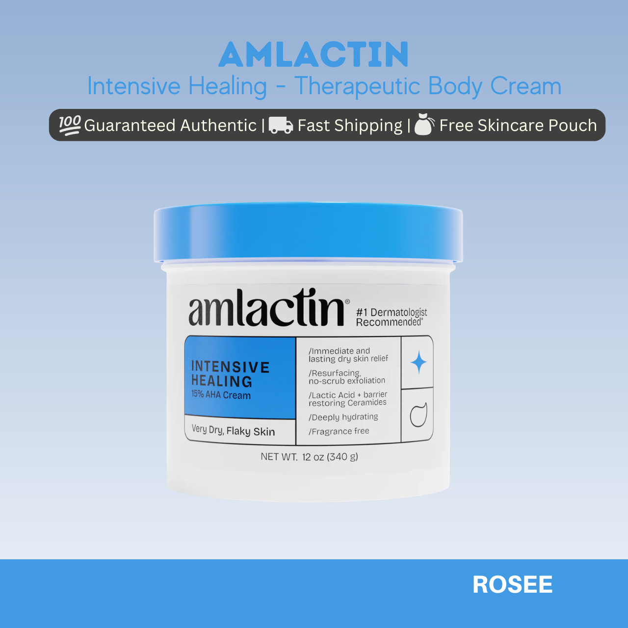 AmLactin Intensive Healing - Therapeutic Body Cream 12 oz
