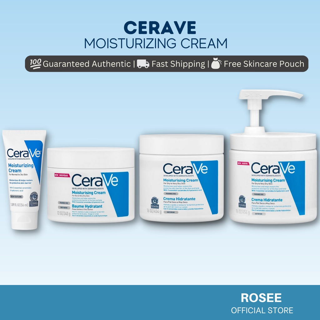 Cerave Daily Moisturizing Cream 50ml, 56ml, 177ml, 340ml, 454ml, 539ml (US/ Europe ver)